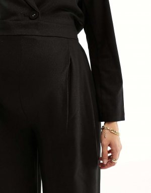 Черные широкие брюки с блестками для беременных Mamalicious Mama.licious. Цвет: черный