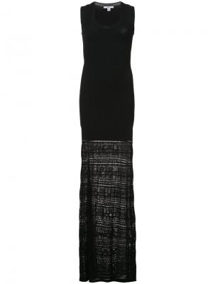 Длинное платье с деталью крючком Zac Posen. Цвет: чёрный