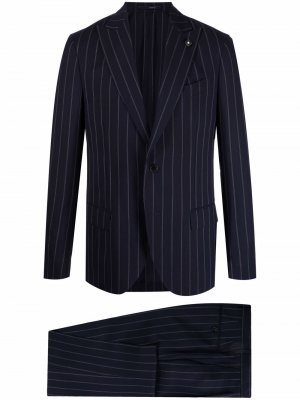 Two-piece pinstripe tailored suit Lardini. Цвет: синий
