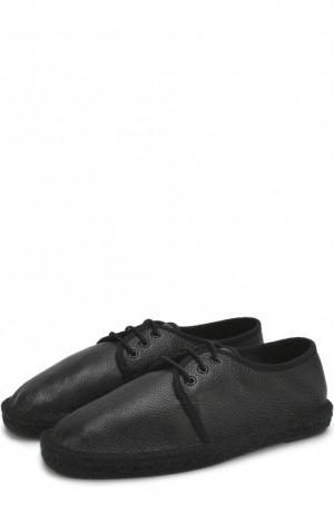 Кожаные эспадрильи на шнуровке Saint Laurent. Цвет: черный