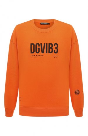 Хлопковый свитшот DGVIB3 Dolce & Gabbana. Цвет: оранжевый