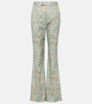 Хлопковые расклешенные брюки с высокой посадкой и принтом ray , синий Vivienne Westwood