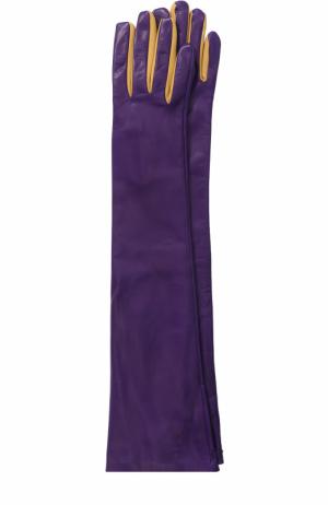 Удлиненные кожаные перчатки CALVIN KLEIN 205W39NYC. Цвет: фиолетовый