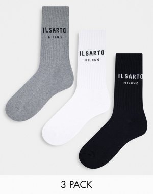 Набор из 3 пар спортивных носков с логотипом -Разноцветный Il Sarto