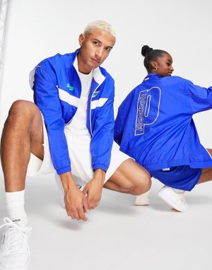 Ярко-синяя с белым спортивная куртка унисекс в стиле ретро x Prince-Голубой Reebok