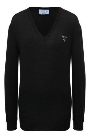 Кашемировый пуловер Prada. Цвет: чёрный