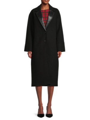 Пальто из искусственного меха смешанной техники , черный Calvin Klein