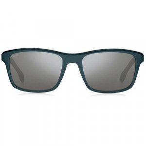 Солнцезащитные очки, серый, синий BOSS. Цвет: серый