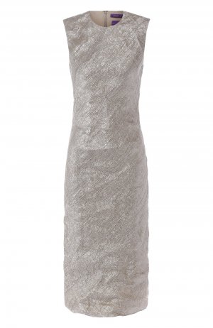 Платье-миди без рукавов Ralph Lauren. Цвет: серебряный