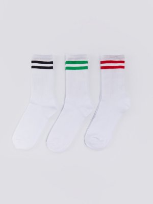 Набор высоких носков (3 пары в комплекте) zolla. Цвет: белый
