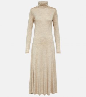 Платье миди из шерстяного джерси, бежевый Polo Ralph Lauren