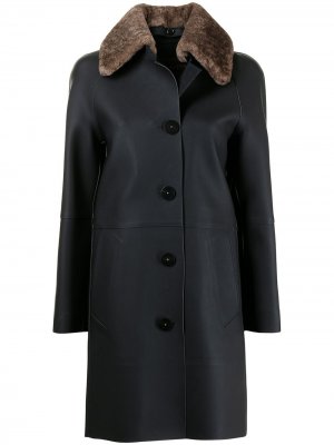 Однобортное пальто pre-owned Louis Vuitton. Цвет: черный