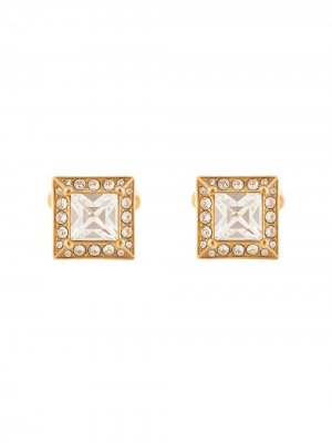 Квадратные запонки со стразами Dolce & Gabbana. Цвет: золотистый