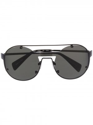 Солнцезащитные очки в металлической оправе Yohji Yamamoto. Цвет: черный