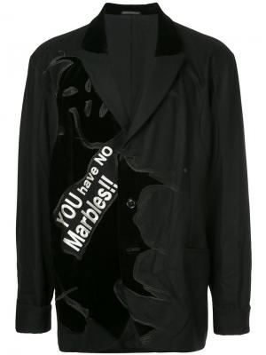 Пиджак с заплаткой I-Gore Yohji Yamamoto. Цвет: чёрный