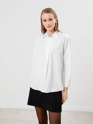 Блузка белая с длинным рукавом Pompa. Цвет: белый