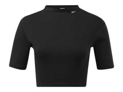 Рубашка укороченная в рубчик с коротким рукавом, черный Reebok