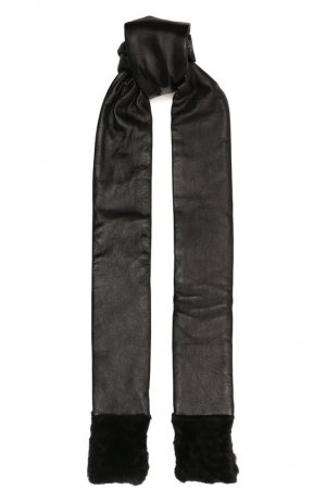 Кожаный шарф DROMe. Цвет: чёрный