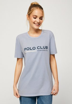 Футболка с принтом, синий Polo Club