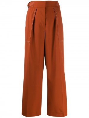 Укороченные брюки с D-образными пряжками Marni. Цвет: оранжевый