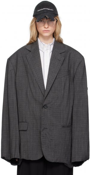 Серый пиджак с плиссированной юбкой Balenciaga