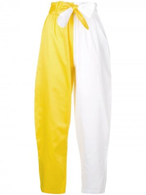 Укороченные брюки дизайна колор-блок Mara Hoffman. Цвет: белый