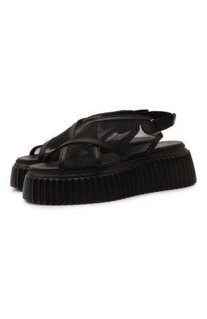 Комбинированные сандалии AGL. Цвет: чёрный