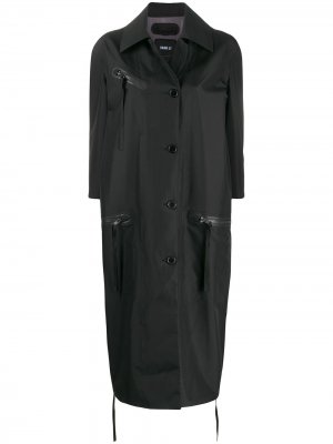 Однобортное пальто с карманами на молнии Yang Li