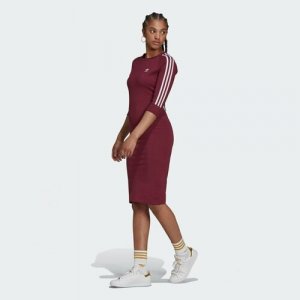 Платье , размер 36 GER, бордовый adidas Originals. Цвет: бордовый