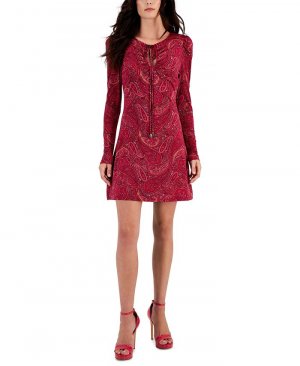 Женское мини-платье с узором пейсли и замочной скважиной RACHEL Roy, розовый Roy