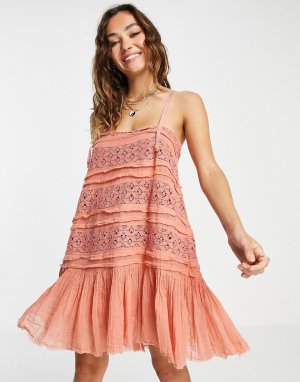 Розовое платье-комбинация Shailee-Розовый цвет Free People