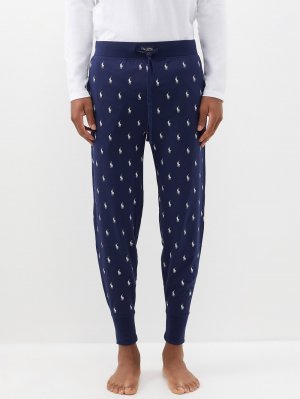 Пижамные брюки из хлопкового джерси с логотипом , синий Polo Ralph Lauren