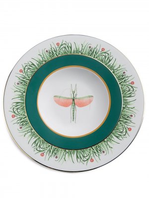 Набор из двух обеденных тарелок La DoubleJ. Цвет: зеленый