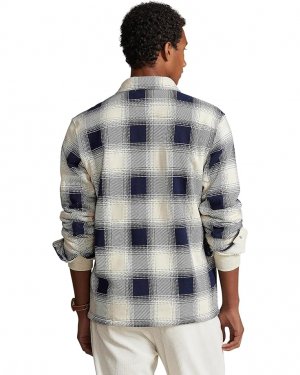 Куртка Plaid Fleece Shirt Jacket, цвет Winter Cream/Newport Navy Polo Ralph Lauren