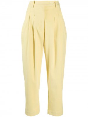 Укороченные брюки с завышенной талией Tela. Цвет: желтый