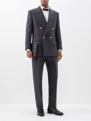 Плиссированные костюмные брюки из кашемира , серый Gucci