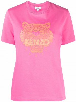 Футболка с вышитым логотипом Kenzo. Цвет: розовый