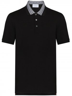 Gancini-print short-sleeved polo shirt Salvatore Ferragamo. Цвет: черный