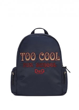 Рюкзак для девочки с синим логотипом Dolce&Gabbana