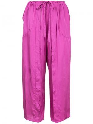 Укороченные плиссированные брюки Aalto. Цвет: розовый