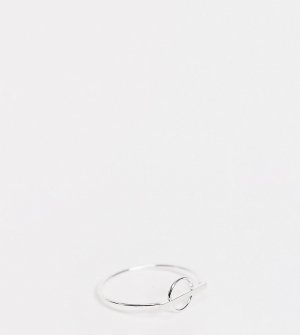 Кольцо из стерлингового серебра с декором в виде круга планкой -Серебристый Kingsley Ryan Curve