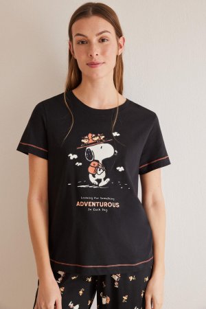 Капри Черная пижама Snoopy из 100% хлопка Women'secret, серый Women'Secret