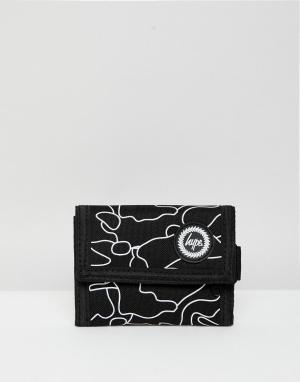 Черный камуфляжный бумажник Hype. Цвет: черный