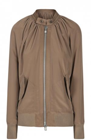 Куртка-бомбер с воротником-стойкой и накладными карманами Yohji Yamamoto. Цвет: светло-коричневый