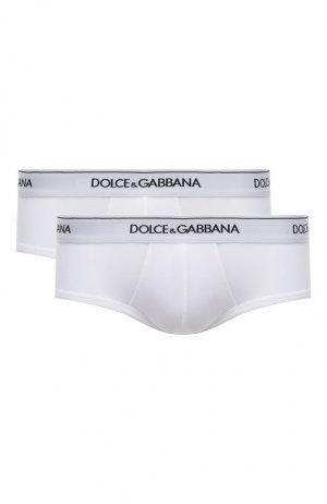 Комплект из двух хлопковых хипсов Dolce & Gabbana. Цвет: белый