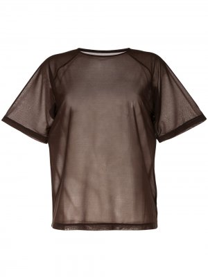 Прозрачная футболка с короткими рукавами G.V.G.V.. Цвет: коричневый