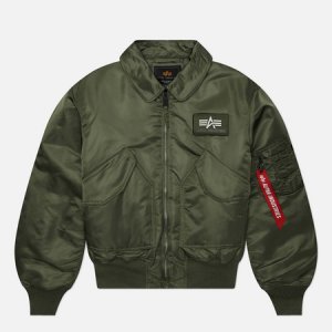 Мужская куртка бомбер CWU 45/P Flight Alpha Industries. Цвет: зелёный