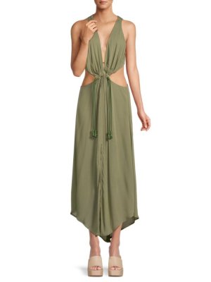Платье макси с глубоким вырезом , цвет Olive Vix