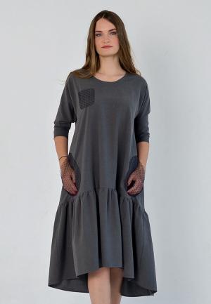 Платье ImpressByDress. Цвет: серый