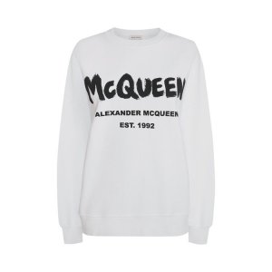 Толстовка Graffiti Sweatshirt 'White/Black', белый Alexander McQueen